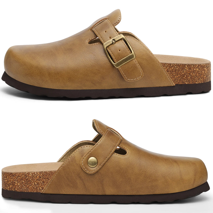 Unisex Arch Support Leather Slippers | OWNLUXE