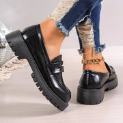 Women's Platform Leather Plus-Size Loafers – Shop at OWNLUXE