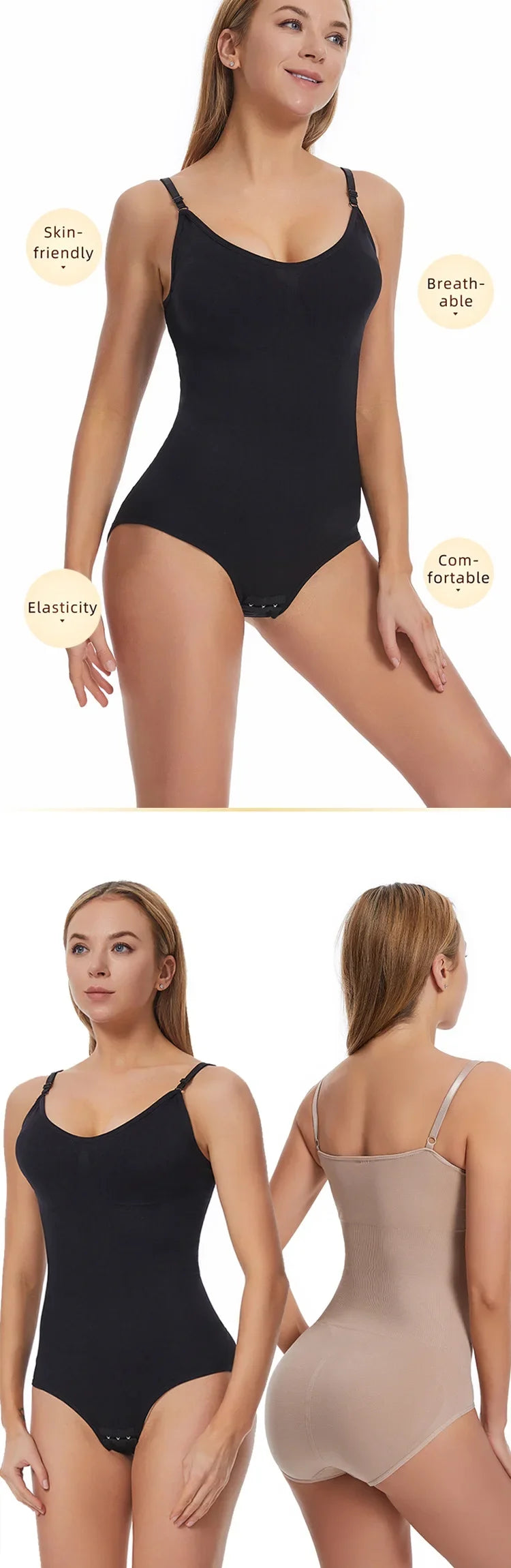 Tank Top Bodysuit Shapewear with Tummy Control & Shorts