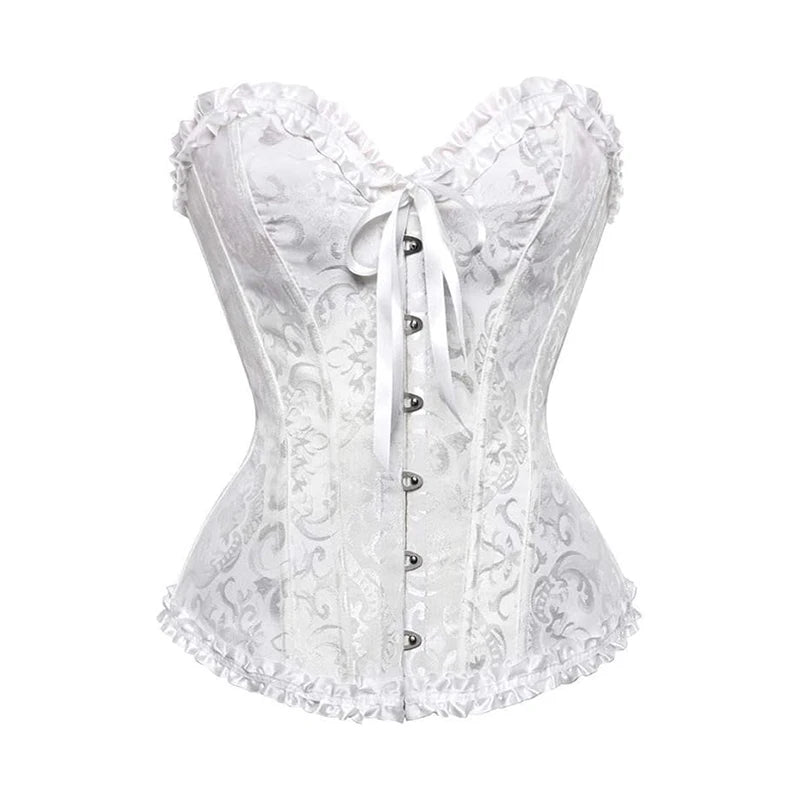 Floral Lace-Up Overbust Corset Bustier | OWNLUXE