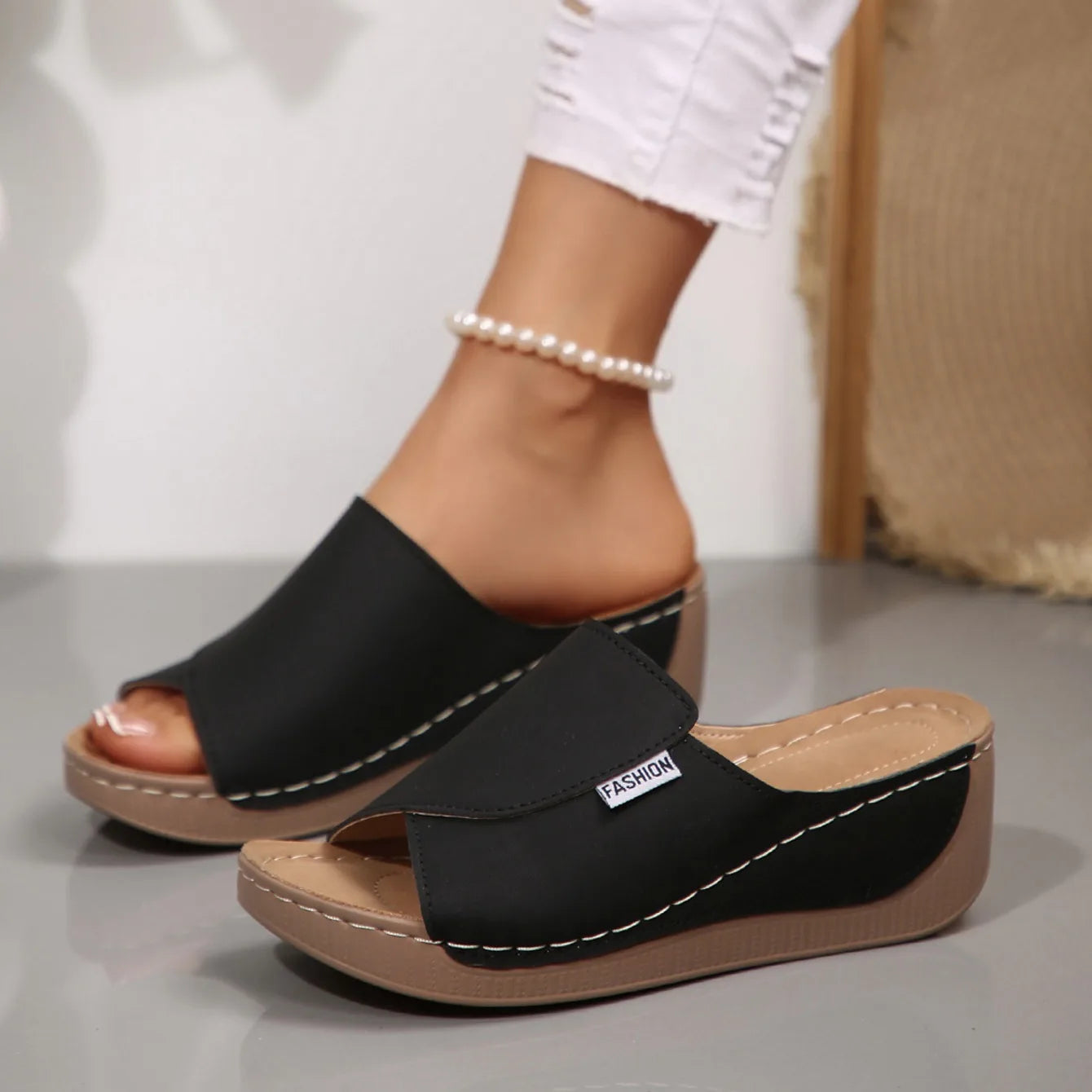 Women’s Wedge Slippers – Open-Toe Summer Sandals