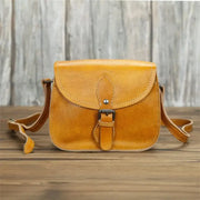 Genuine Cowhide Leather Flap Shoulder Bag - Vintage Crossbody Bag | OWNLUXE
