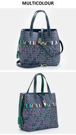 Load image into Gallery viewer, CH Luxury Brand Tote Bag - Italian Letter Print with Lock Design

