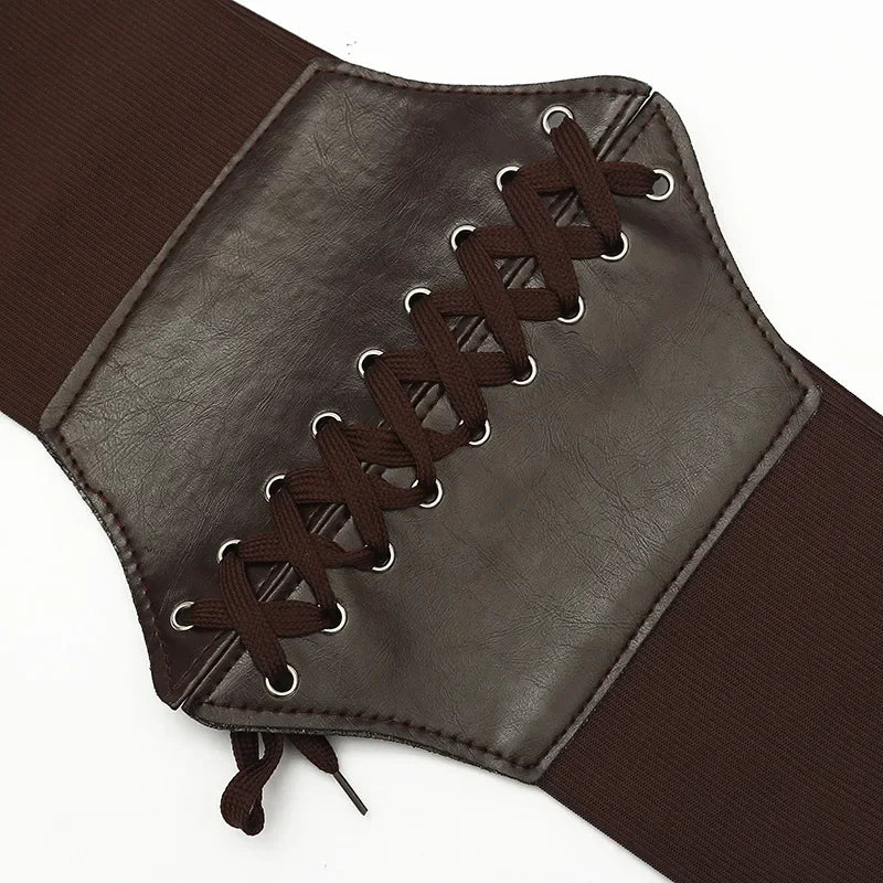 Faux Leather Wide Waist Belt | OWNLUXE