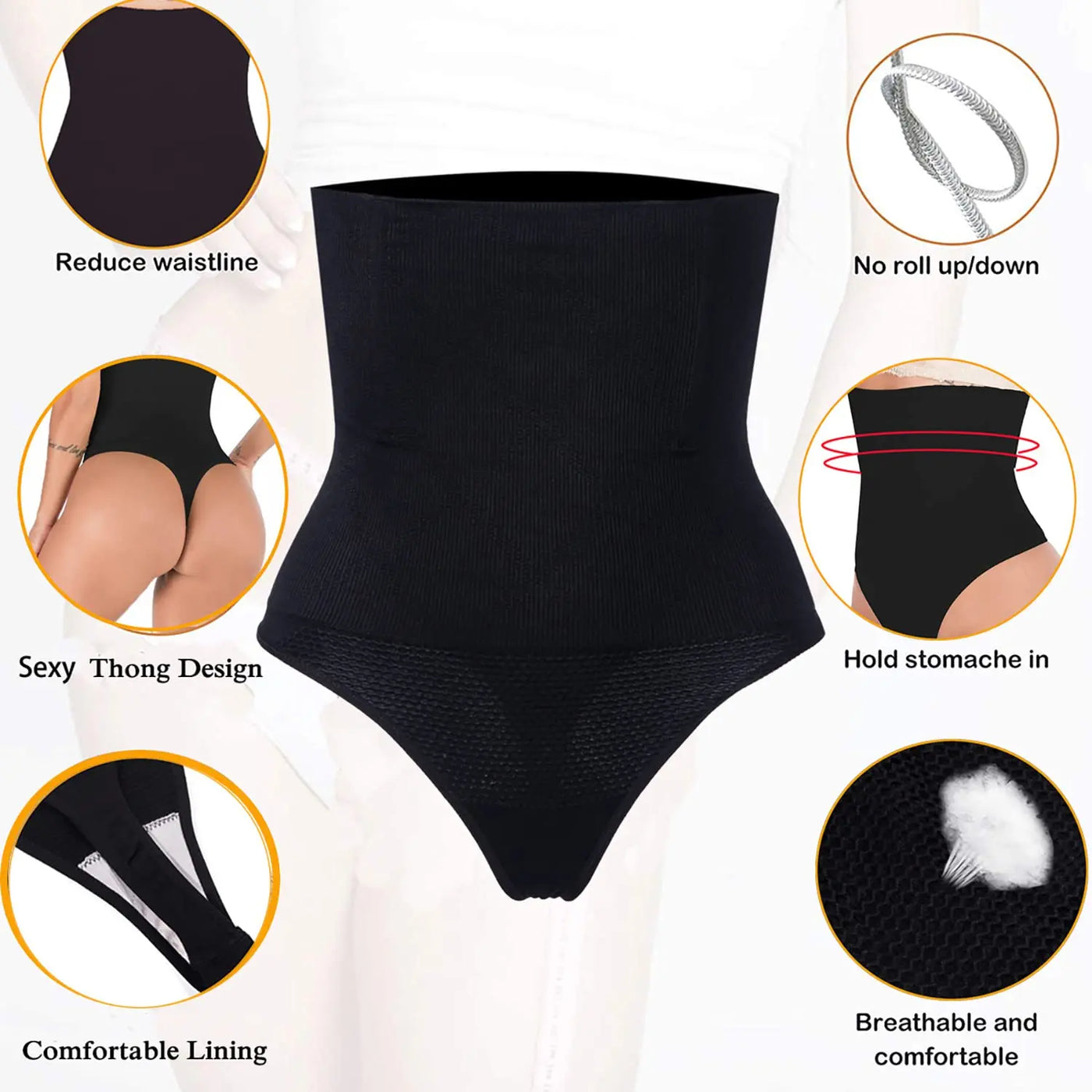 High-Waist Tummy Control Shapewear Shorts - Butt Lifter Shaper