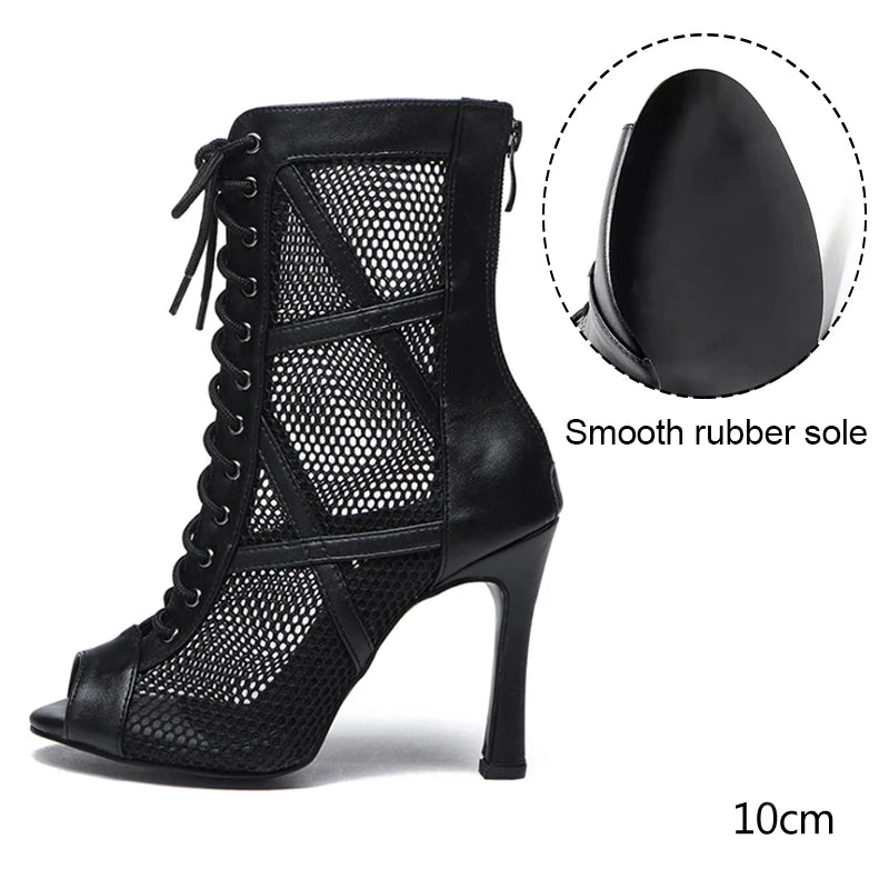 Mesh Zip Dance Ankle Boots – Cuban Heel Ballroom & Latin