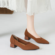Pointed Slingback Square-Heel Pumps for Refined Style