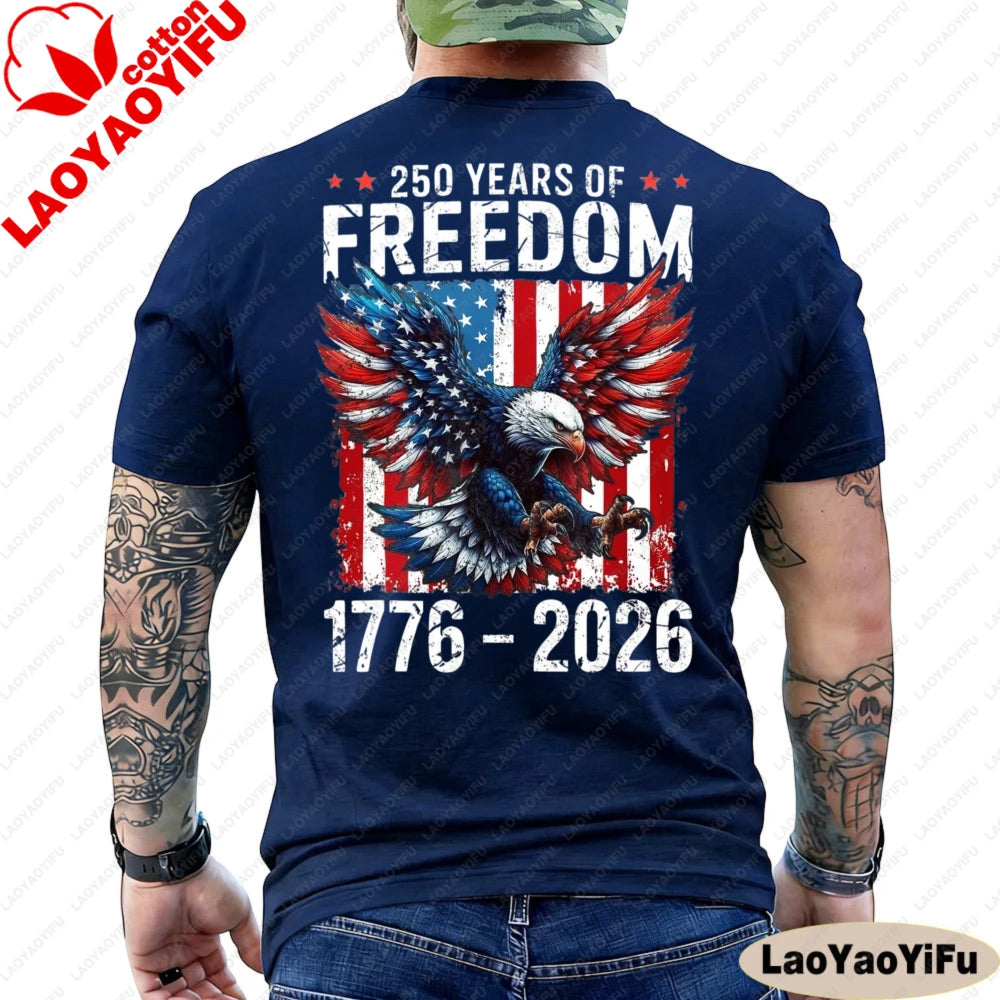 250 Years of Freedom 1776–2026 Patriotic Bald Eagle T-Shirt | OWNLUXE