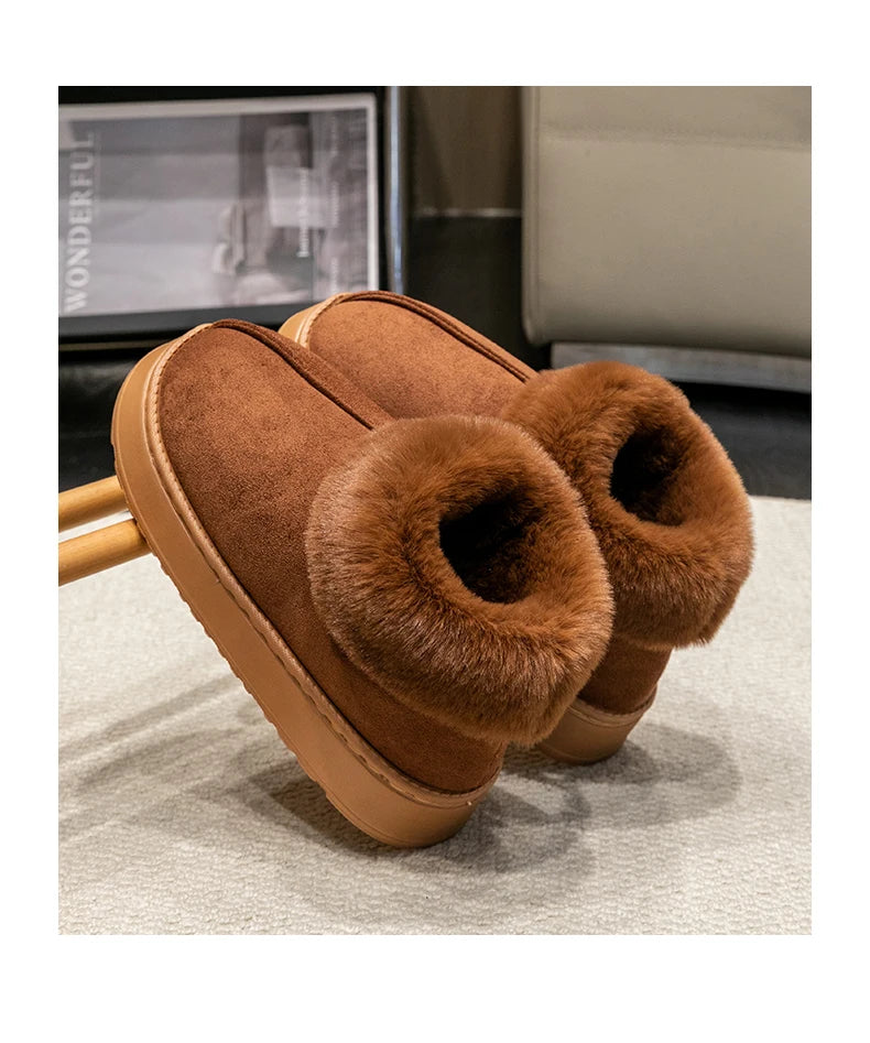 Women’s Plush Snow Boots – Faux Fur Winter Indoor Slippers