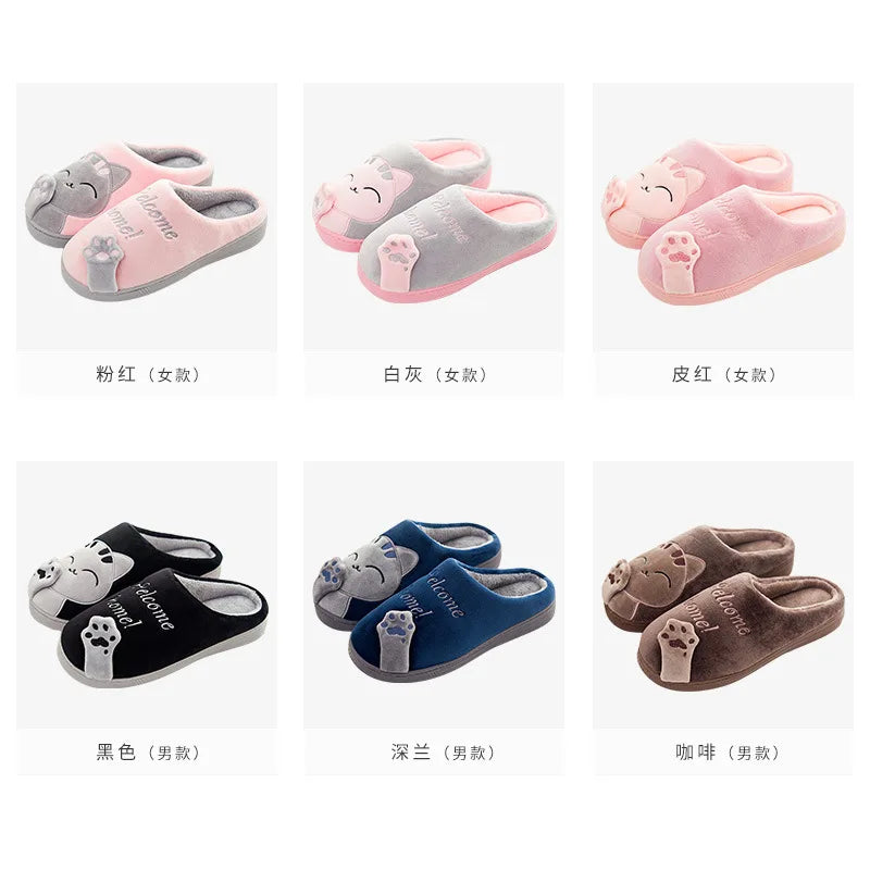 Women's Winter Home Slippers Cartoon Cat Shoes Soft | OWNLUXE