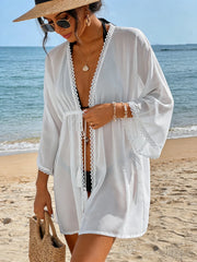 Lace Drawstring Swim Cover-Up | OWNLUXE