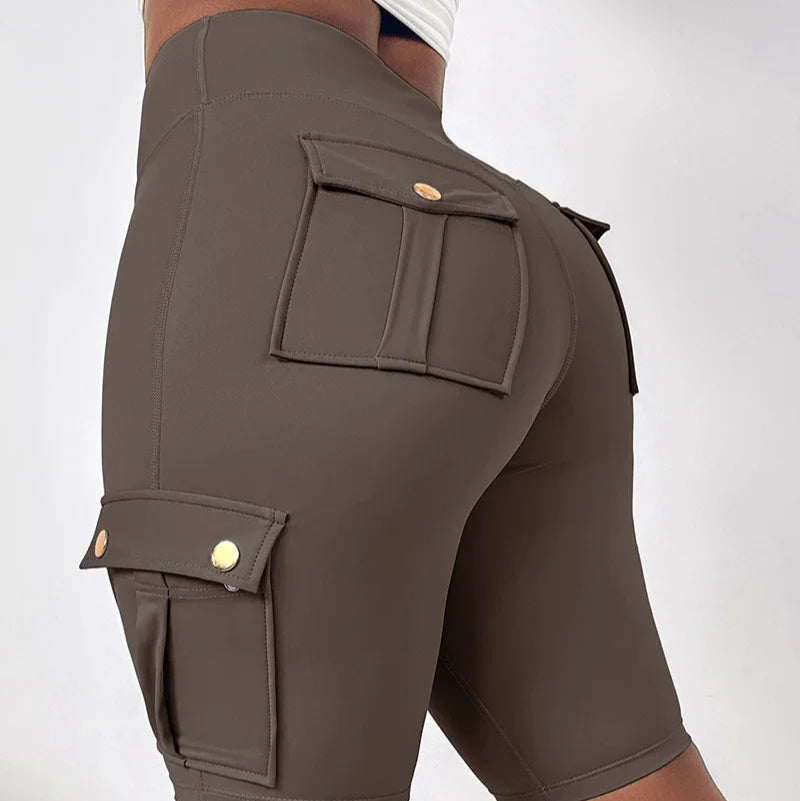Y2K High-Waist Lace-Up Sports Shorts – Quick-Dry, Pocket Design | Short sport taille haute Y2K à lacets – Séchage rapide, avec poches