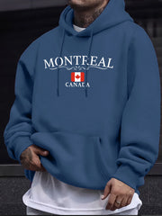 Montreal Canada Letter Print Sweatshirt – Casual Warm Hoodie Pullover | OWNLUXE
