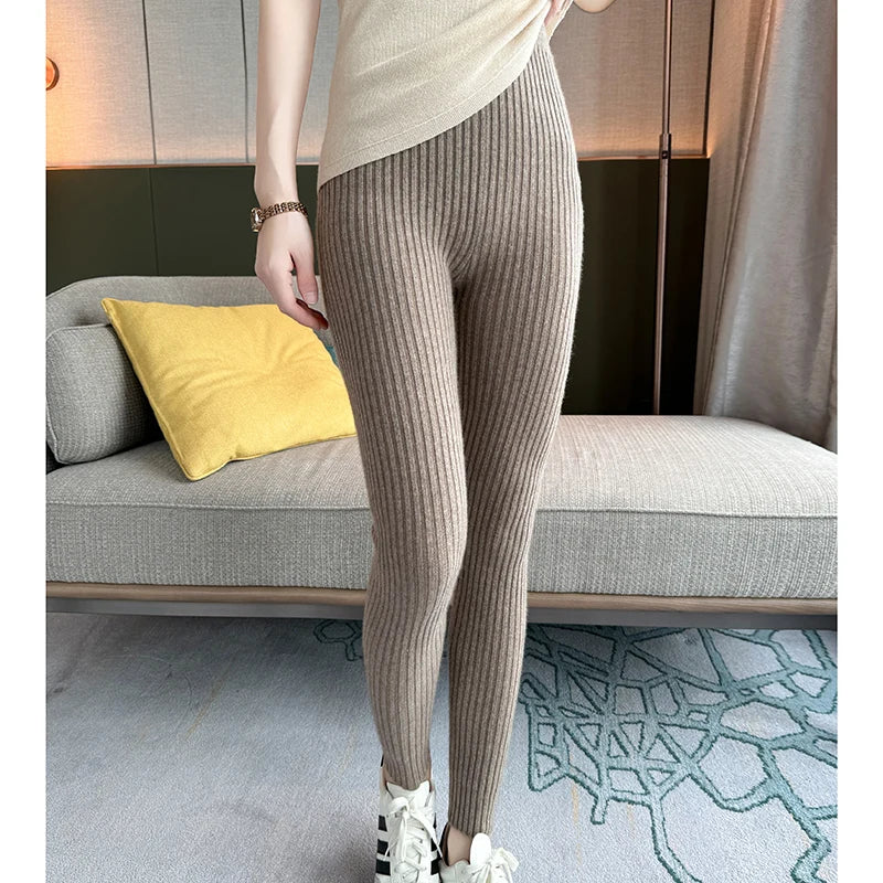 Cashmere Leggings – 100% Merino Wool High Waist