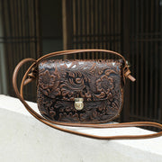 Johnature Crazy Horse Leather Crossbody Bag - Retro Cowhide | OWNLUXE