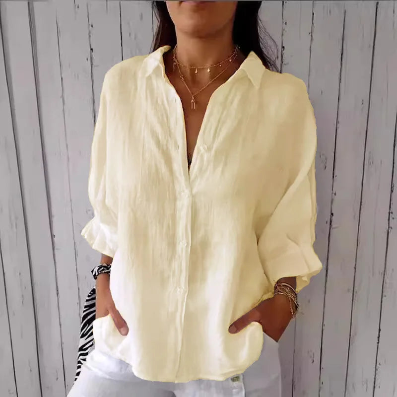 Cotton Linen Blouse | OWNLUXE
