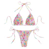 Floral Halter High-Waist Thong Tankini Set | OWNLUXE
