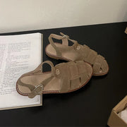 Women's Leather Retro Sandals (Chocolate) – Shop at OWNLUXE