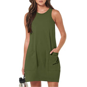 Women's Sleeveless Round Neck Vintage Dress | OWNLUXE