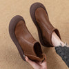 Women's Round Toe Leather Retro Boots | OWNLUXE