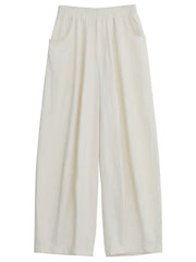 Women's Wide Leg Pants (Beige) | OWNLUXE