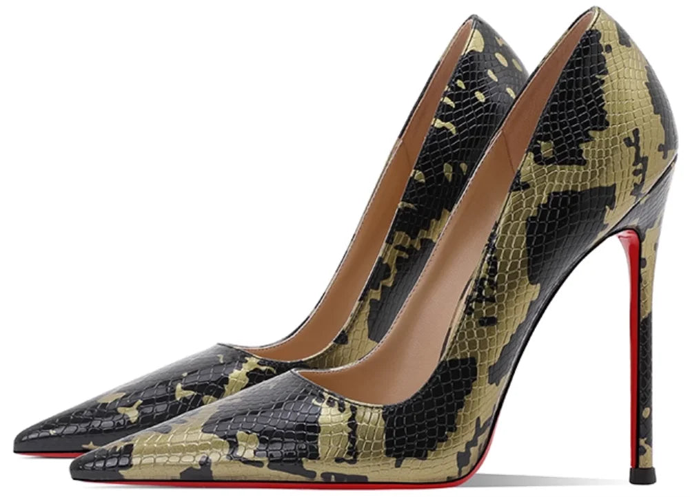Women's Snake Patterned Heels | OWNLUXE