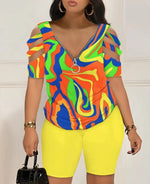 Load image into Gallery viewer, Fashion Hollow Out T-Shirt Shorts Two Piece Set Summer Casual | OWNLUXE
