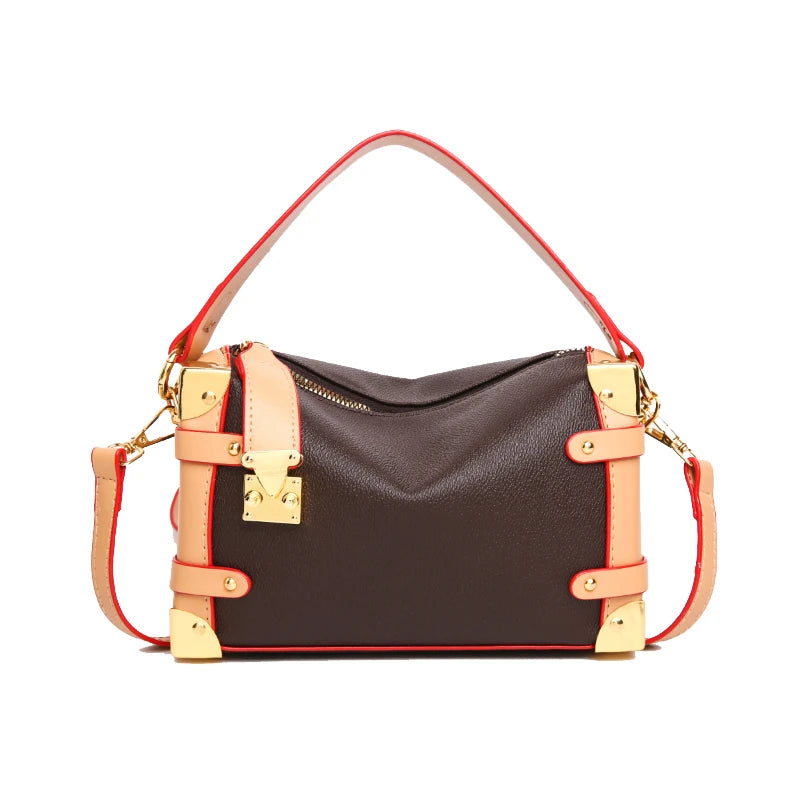 Vintage Designer Box Bag with Metal Clasp - Premium Shoulder Handbag | OWNLUXE