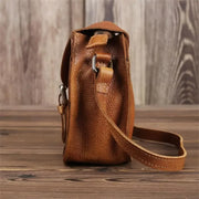 Genuine Cowhide Leather Flap Shoulder Bag - Vintage Crossbody Bag | OWNLUXE