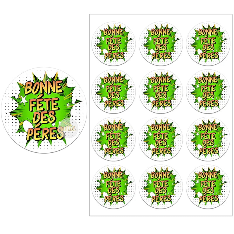 Happy Father's Day Decor Sticker Labels Bonne Fête Des | OWNLUXE
