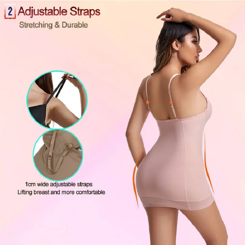 Slimming Shapewear Slip Dress Body Shaper with Cups