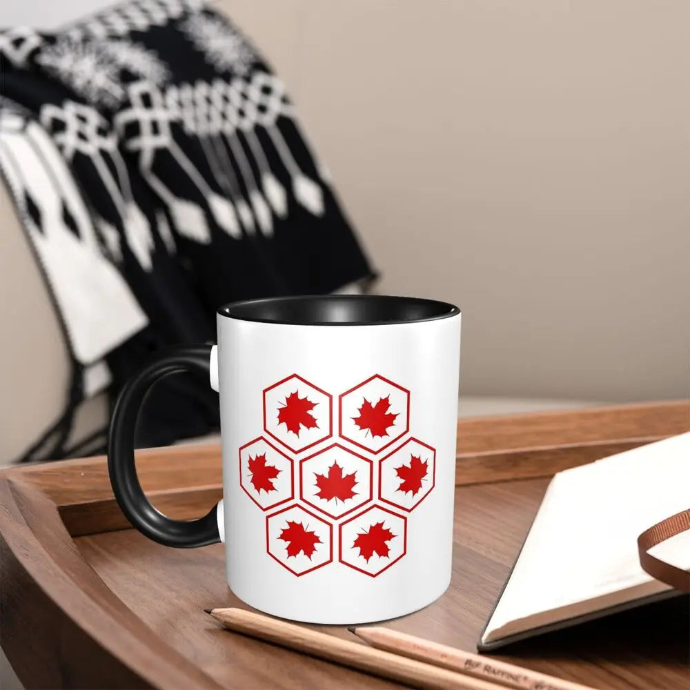 Maple Leaf Canada Canadian Is My Happy Place Mug Funny Ceramic Coffee Cups Tea Mugs Milk Cup Drinkware Gift for Friends