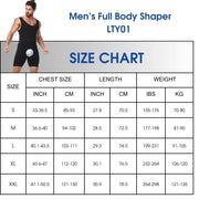 Seamless Men’s Full Body Shaper Bodysuit for Tummy Control