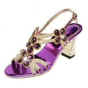 Summer Rhinestone Gladiator Sandals – High Heel Party Shoes
