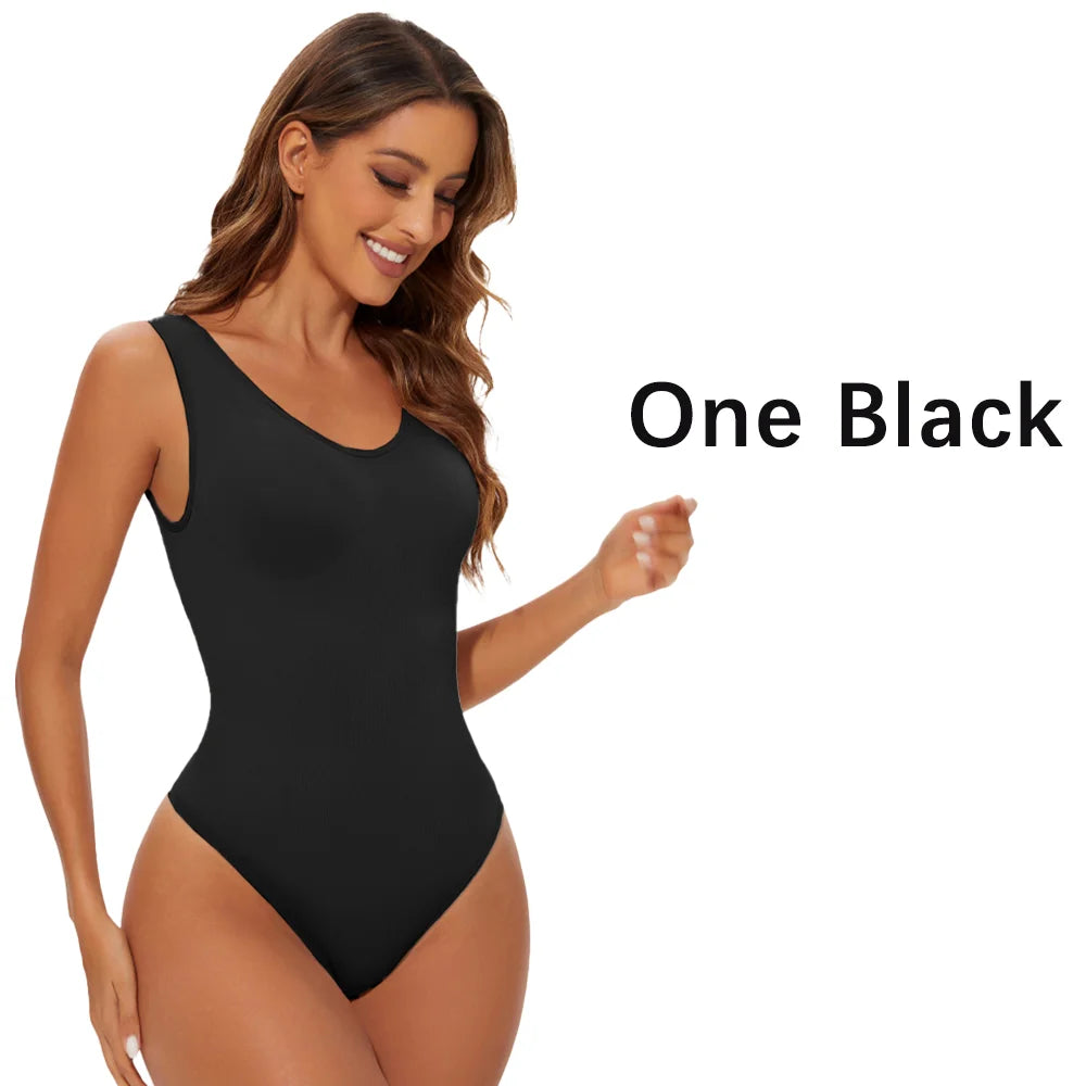 Seamless Cupless Shapewear Bodysuit Thong, Firm Control