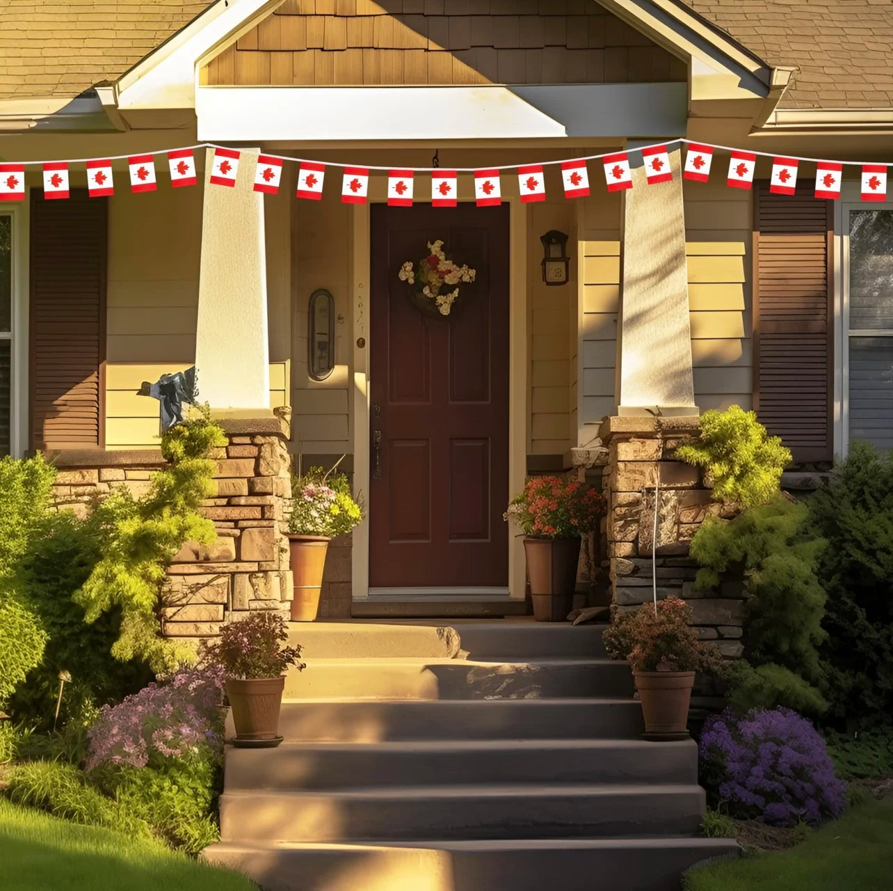 Canada Flag Bunting Banner Set – 20-Piece Pennant String for Parties