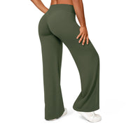 Women's Straight Leg Yoga Pants - Ultra Soft Mid-Waist Sports Trousers