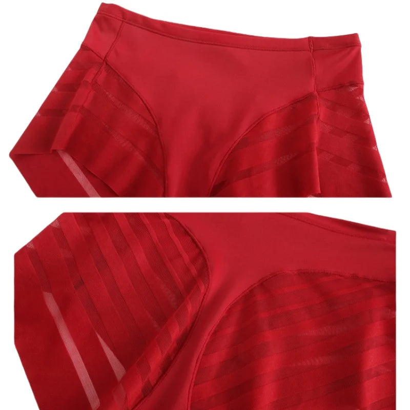 Mesh Striped Extended-Size Body Shaper | OWNLUXE