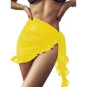 Ruffle Wrap Sheer Chiffon Swim Cover-Up | OWNLUXE