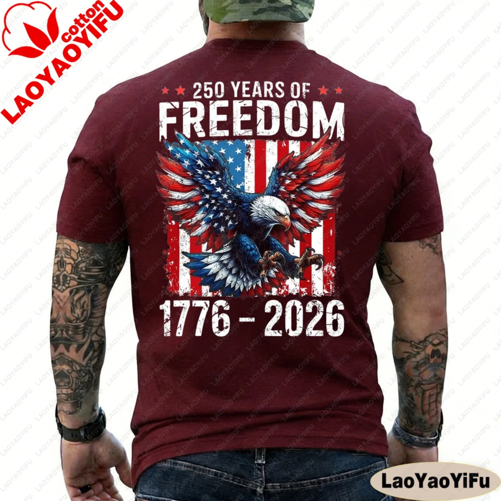 250 Years of Freedom 1776–2026 Patriotic Bald Eagle T-Shirt | OWNLUXE