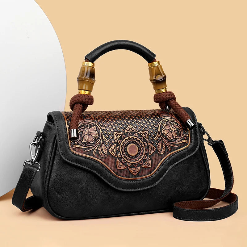 3D Floral Print Crossbody Bag - Retro Designer Shoulder Handbag | OWNLUXE