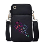 Load image into Gallery viewer, New Butterfly Mobile Phone Bag Women Messenger Bag Hanging Neck Purse Vertical Handbag Watercolor Butterfly Small Crossbody Bag
