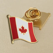 Canada Map Flag National Emblem Brooch - Lapel Pin Badge for Clothing & Official Use