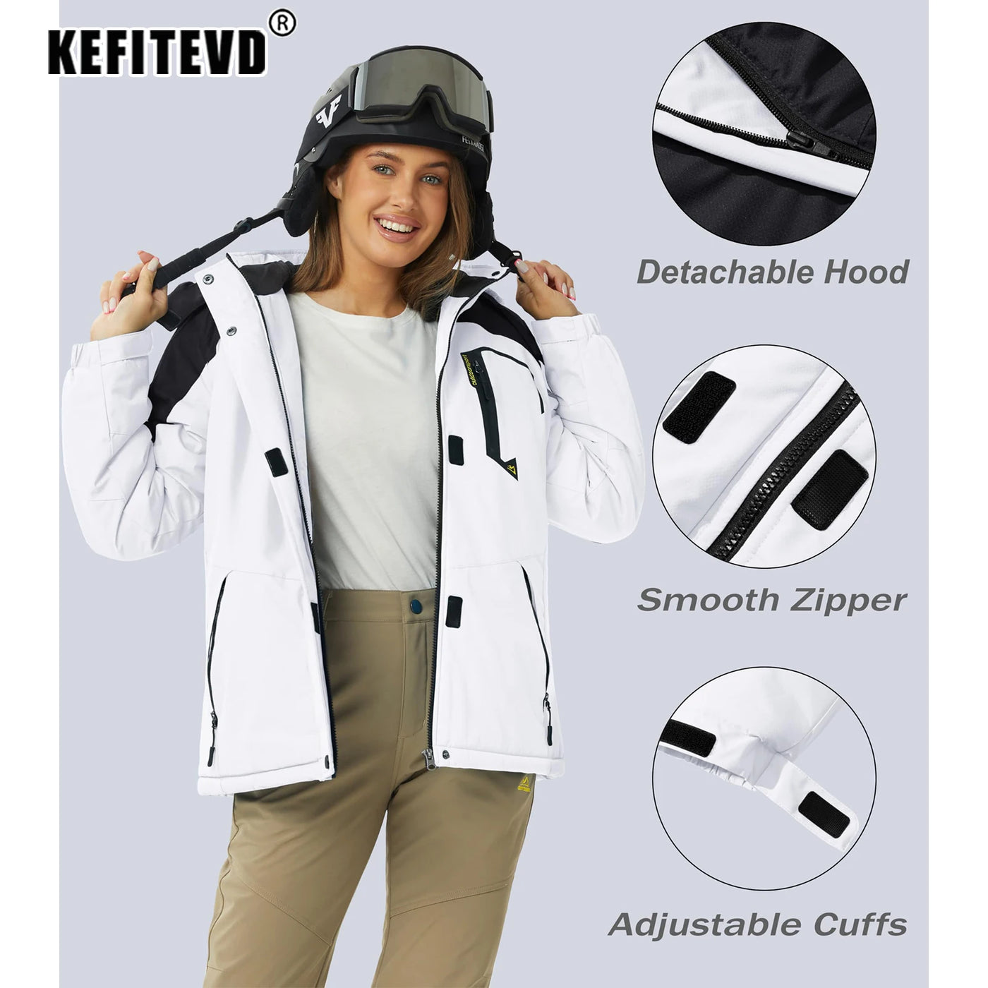 Women's Windproof Fleece-Lined Winter Jacket
