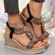 Women's Platform Wedge Sandals (Black) – Shop at OWNLUXE