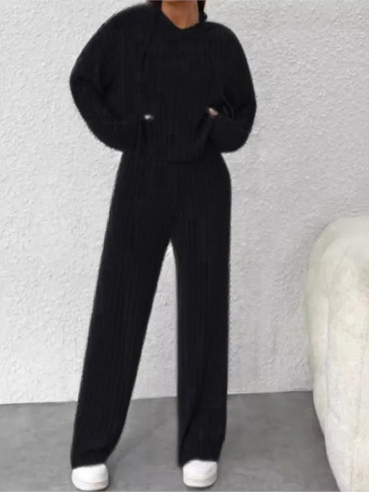 Women's Striped Hooded Two Piece Pants | OWNLUXE