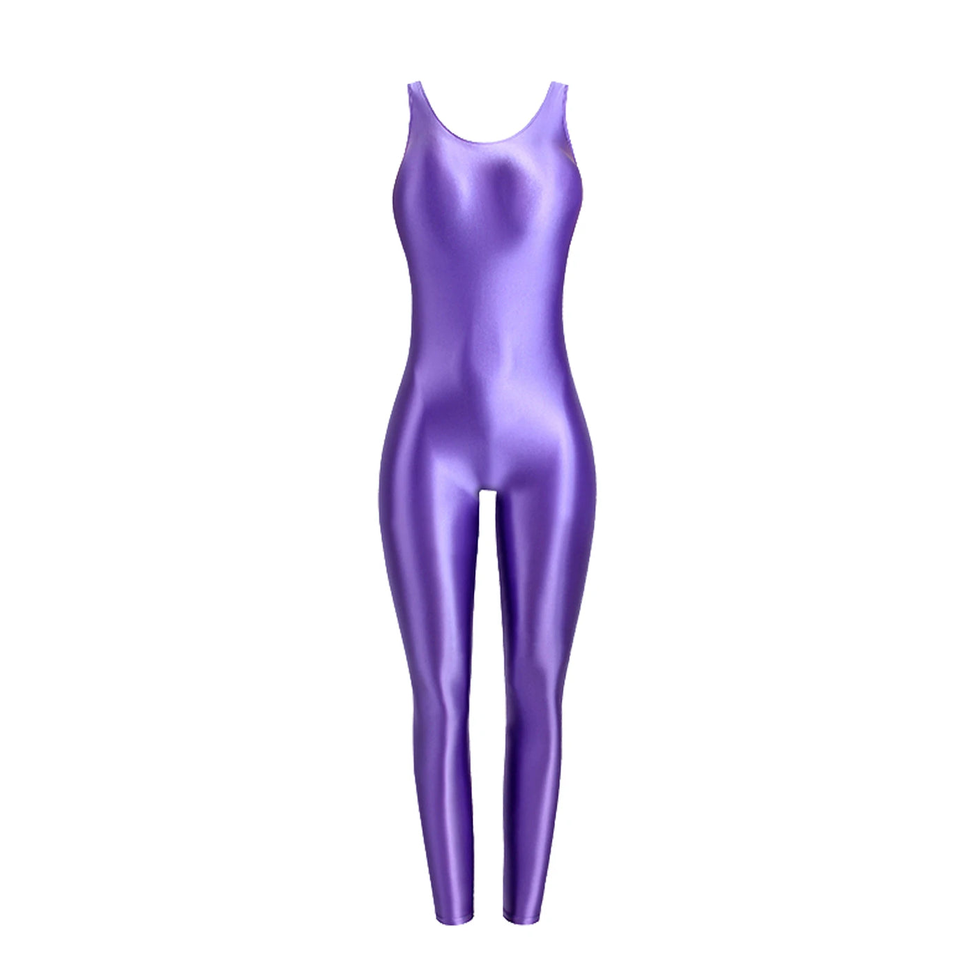Faux Leather Shaping Jumpsuit - Sleeveless Body Sculpting One-Piece