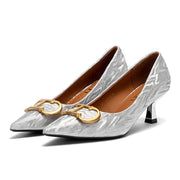 Pointed Toe Slingback Pumps with Mid Heel Platform