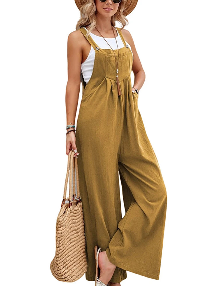 Women's Wide Leg Sleeveless Jumpsuit | OWNLUXE