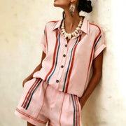 Women's Striped Two Piece Shorts | OWNLUXE